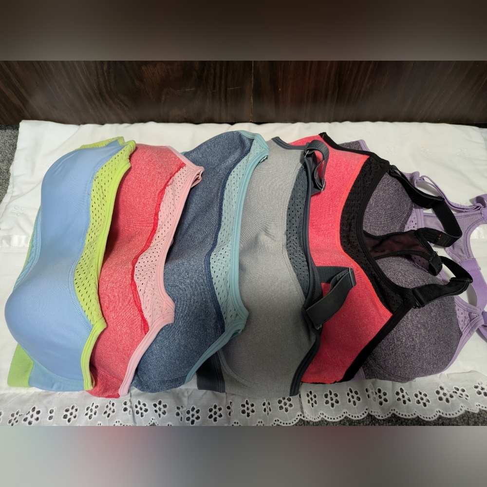 Six Champion sports bras, size L